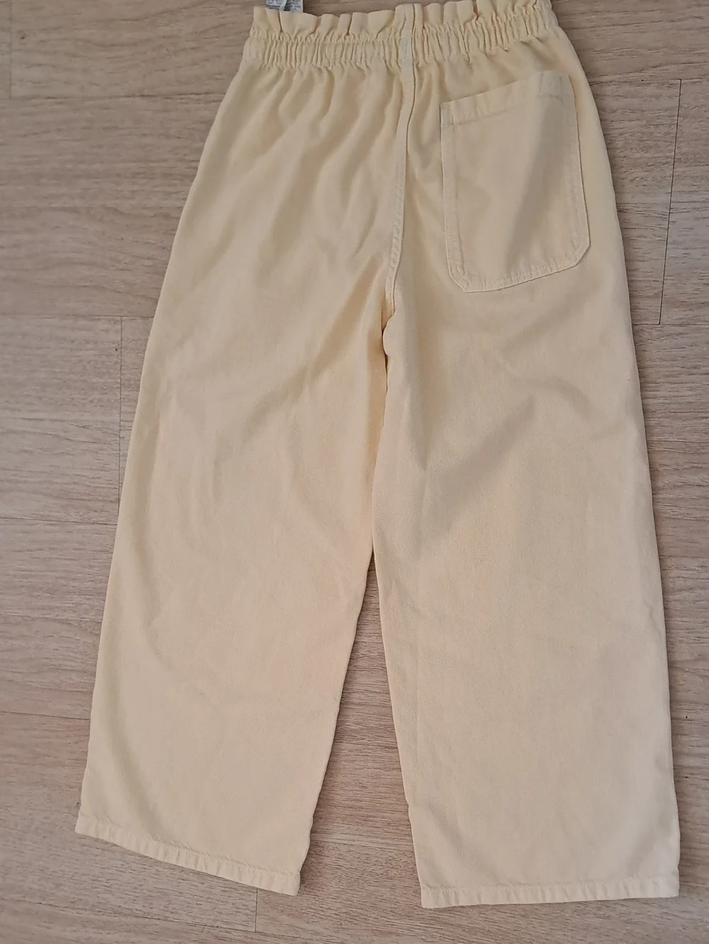 ZARA Cream Wide-Leg Drawstring Pants